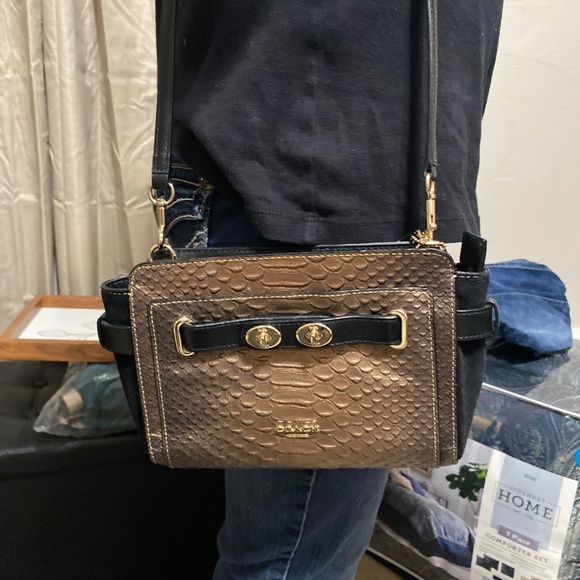 COACH vintage darling crossbody with sparkles leather womens purse bag gold blk - Picture 17 of 17